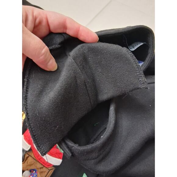 Karen Scott 1x Black Christmas Embroidered Embellished Tree Buttons Cardigan - Picture 11 of 12